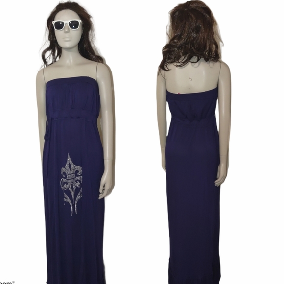 Cristinalove | Dresses | 42 Christina Love Strapless Bohemian Maxi Dress |  Poshmark